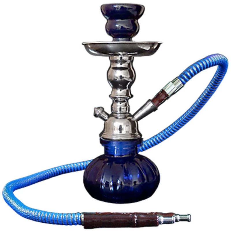 Ναργιλές Hookah Μπλε 1 Hose με Μεταλλικό Βαλιτσάκι - 25cm
