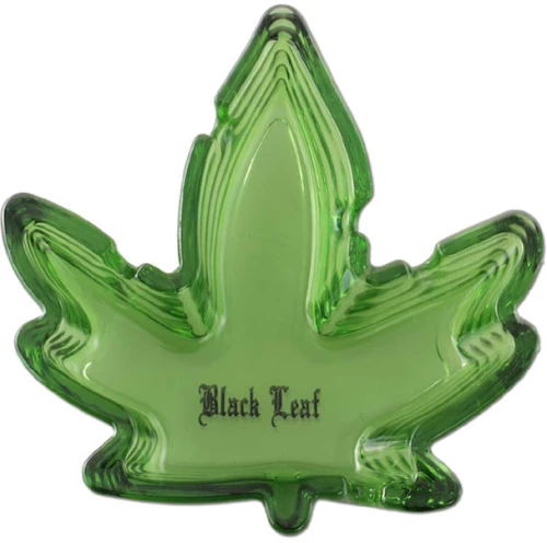 Τασάκι Γυάλινο Leaf Green Σχέδιο Κάνναβη - 13x13cm