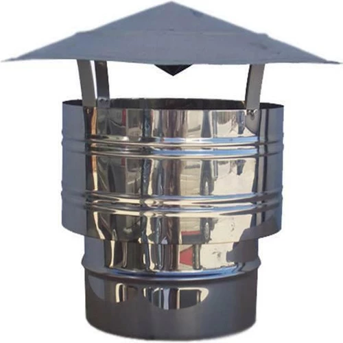 Καπέλο Καπνοδόχου Inox 130mm Ασημί