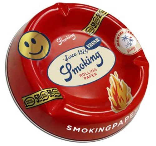 Smoking Τασάκι Μεταλλικό Μαύρο Large Red Labels - 20cm