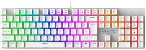 ARMAGGEDDON MECHANICAL HOT-SWAP KEYBOARD 12FX BACKLIGHT BLUE SWITCH MKA-7C 2024 WHITE CLICKY