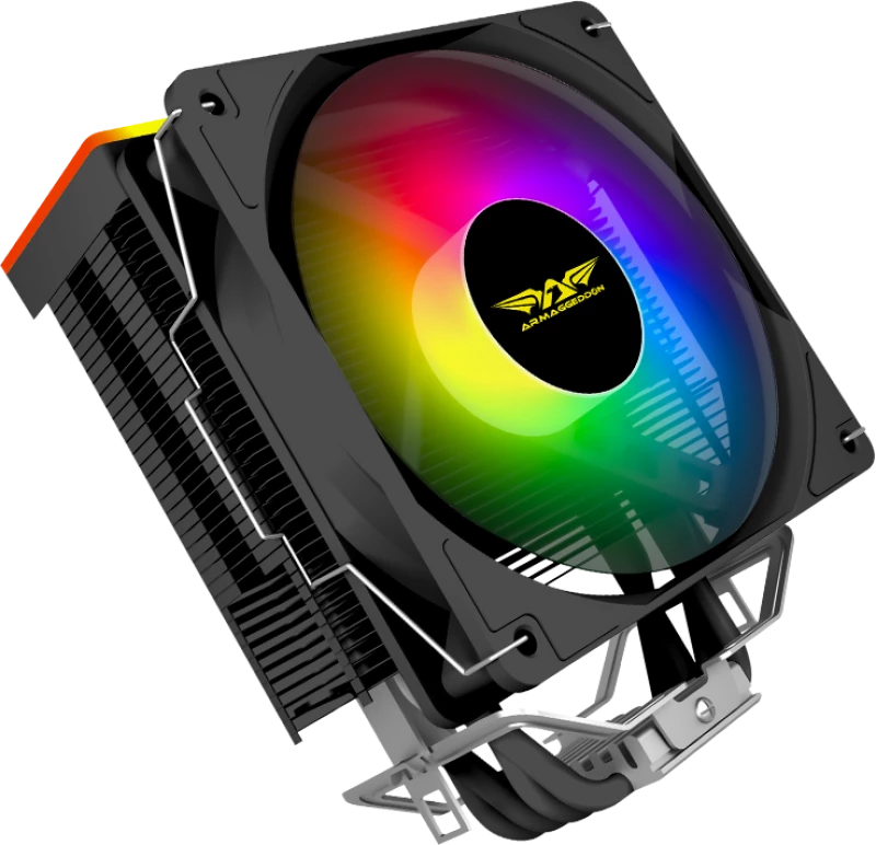 ARMAGGEDDON ARGB SILENT 12CM CPU COOLING FAN 4 HEAT PIPES BLACK