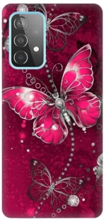 Butterfly Silicone case Θήκη για Samsung Galaxy A52s / A52 5G / A52 4G fuchsia