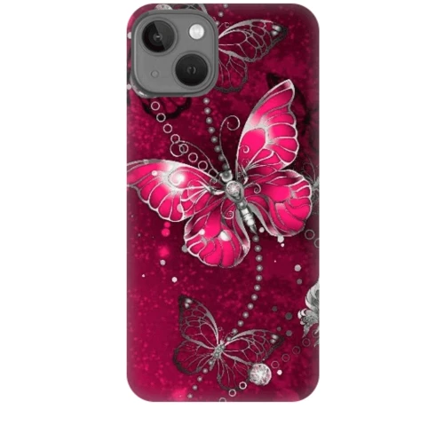 Butterfly Silicone case Θήκη για Iphone 13 fuchsia