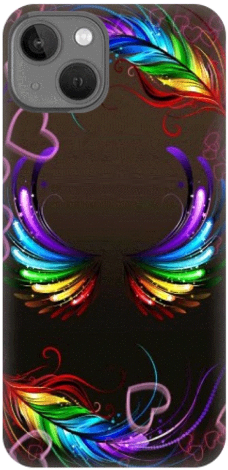 Feathers Silicone case Θήκη για Iphone 13 multicolour