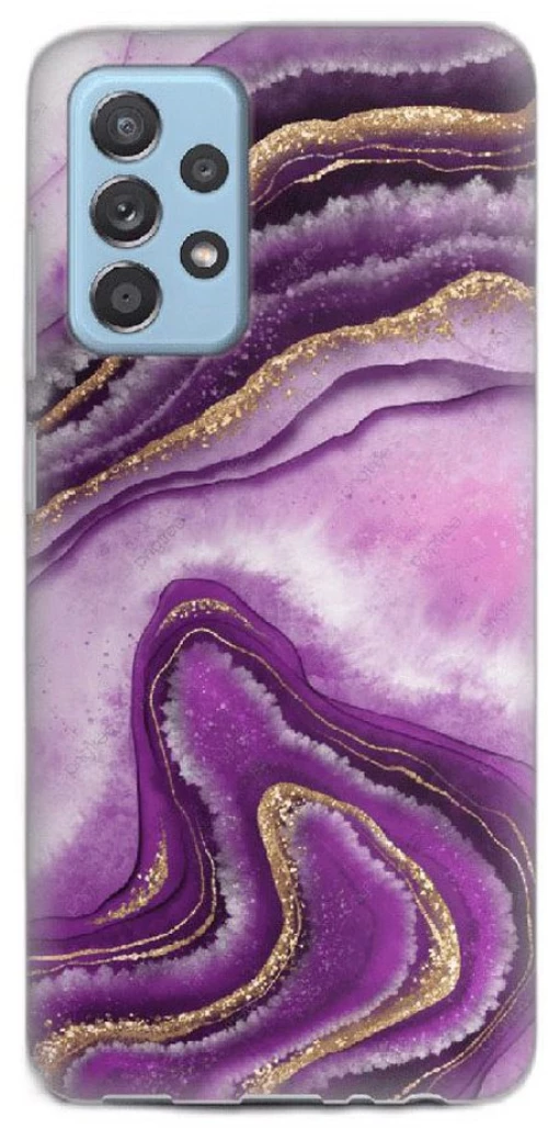 Marble Silicone case Θήκη για Samsung Galaxy A72 purple