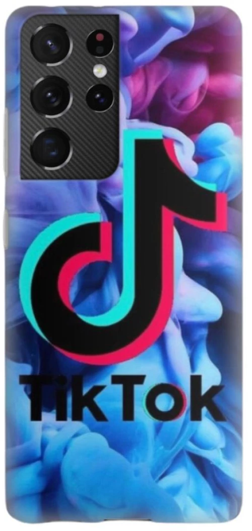 Tik Tok Silicone case Θήκη για Samsung Galaxy S21 Ultra blue