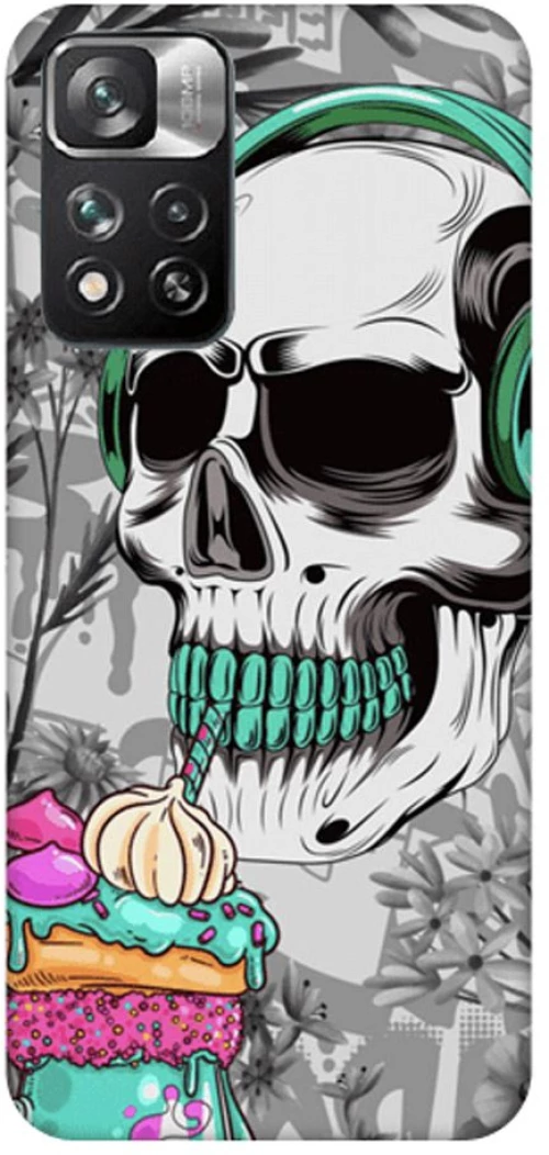 Skull Silicone case Θήκη για Xiaomi Redmi Note 11 Pro+ (Plus) white