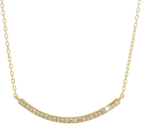 Ασημένιο κολιέ 925 μπάρα με κρύσταλλα Swarovski επιχρυσωμένο (J1001)