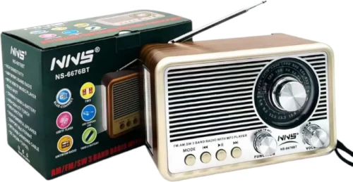 Επαναφορτιζόμενο ραδιόφωνο Retro - NS-6676BT - 566765 - Silver
