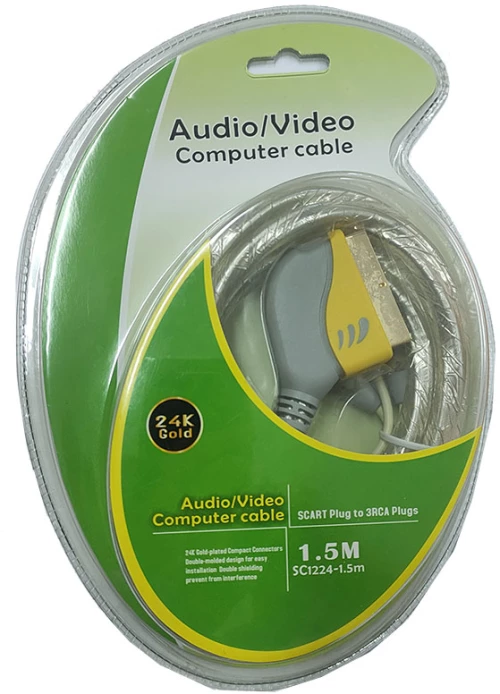 DM SC1224 καλώδιο SCART σε 3x RCA 1.5m