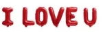 Μεταλλιζέ κόκκινα μπαλόνια αέρα ή ηλίου "I LOVE U" OEM