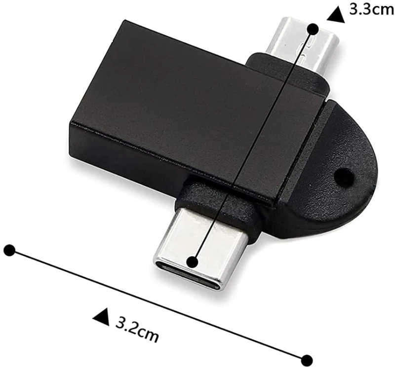 POWERTECH αντάπτορας USB σε USB-C & micro USB CAB-UC090, 5Gbps, μαύρος
