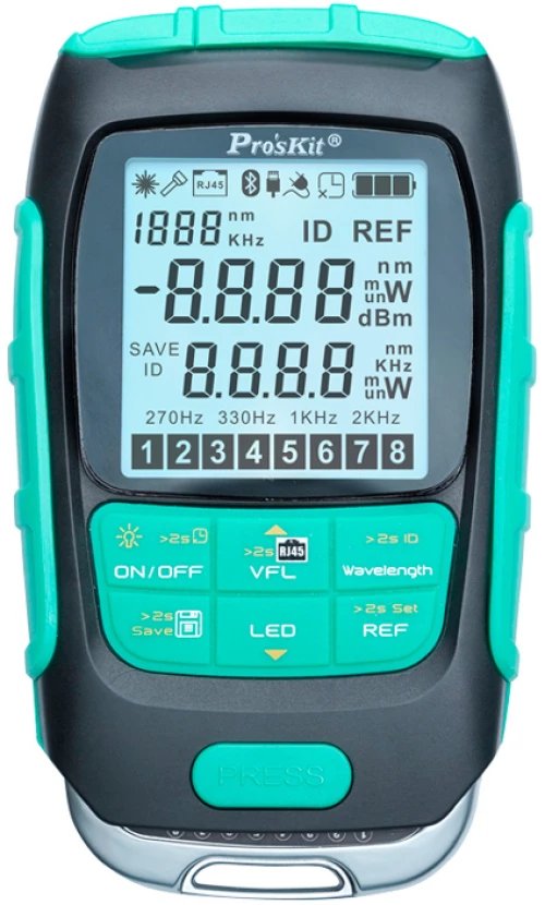 PROSKIT πολύμετρο οπτικών ινών MT-7616, μέτρηση ισχύος & VFL, 30mW