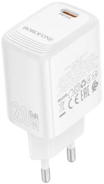Φορτιστής Ταξιδίου Borofone BN26 Fuente USB-C 20W Λευκός