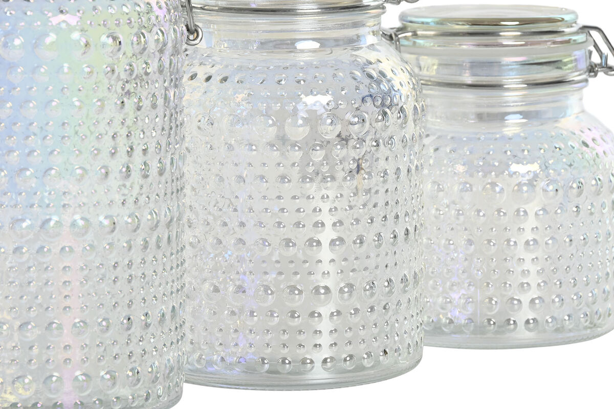 Σετ 3 Δοχεία Home ESPRIT Διαφανές Μέταλλο Κρυστάλλινο 1,2 L 3 Τεμάχια