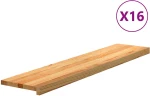 vidaXL Πατάκια Σκάλας 16 τεμ. Ανοιχτό Καφέ 120x30x2 cm Ξύλο Δρυός