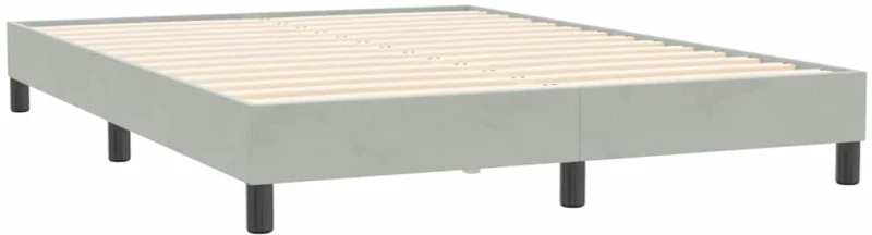 vidaXL Κρεβάτι Boxspring με Στρώμα Ανοιχτό Γκρι 160x210 εκ. Βελούδινο