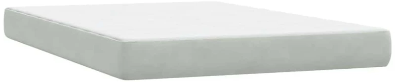 vidaXL Κρεβάτι Boxspring με Στρώμα Ανοιχτό Γκρι 160x210 εκ. Βελούδινο