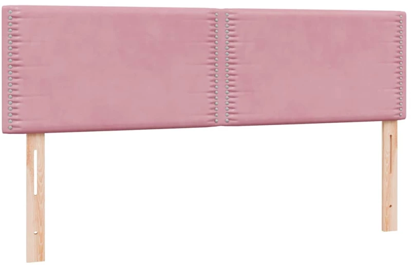 vidaXL Κρεβάτι Boxspring με Στρώμα Ροζ 160x210 εκ. Βελούδινο