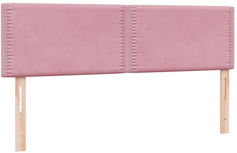 vidaXL Box Spring κρεβάτι με στρώμα ροζ 160x220 cm Βελούδινο