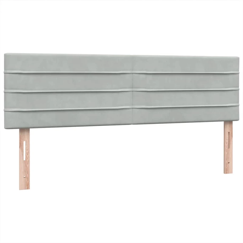 vidaXL Κρεβάτι Boxspring με Στρώμα Ανοιχτό Γκρι 160x220 εκ. Βελούδινο