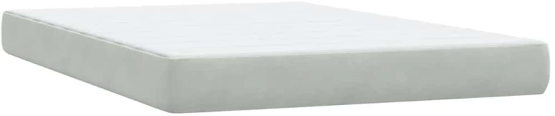 vidaXL Κρεβάτι Boxspring με Στρώμα Ανοιχτό Γκρι 160x210 εκ. Βελούδινο