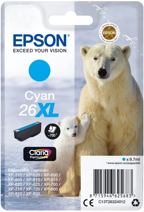Αυθεντικό Φυσίγγιο μελάνης Epson C13T26324012 Κυανό