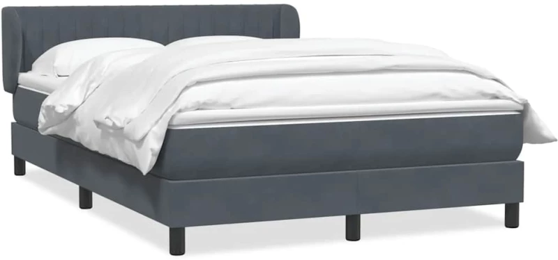 vidaXL Κρεβάτι Boxspring με Στρώμα Σκούρο Γκρι 160x210 εκ. Βελούδινο