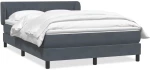 vidaXL Κρεβάτι Boxspring με Στρώμα Σκούρο Γκρι 160x210 εκ. Βελούδινο