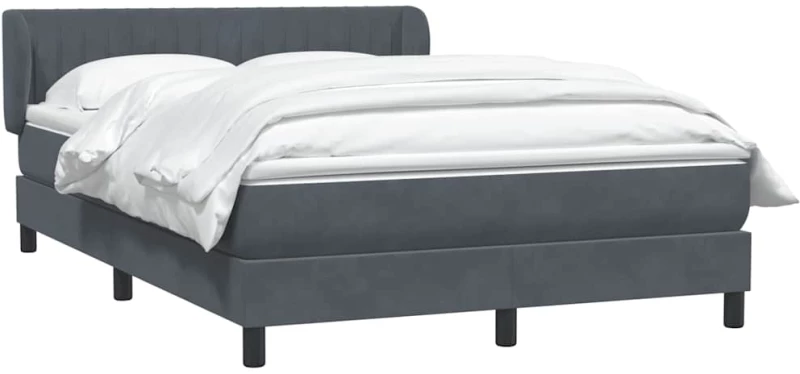 vidaXL Κρεβάτι Boxspring με Στρώμα Σκούρο Γκρι 160x210 εκ. Βελούδινο