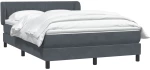 vidaXL Κρεβάτι Boxspring με Στρώμα Σκούρο Γκρι 160x210 εκ. Βελούδινο