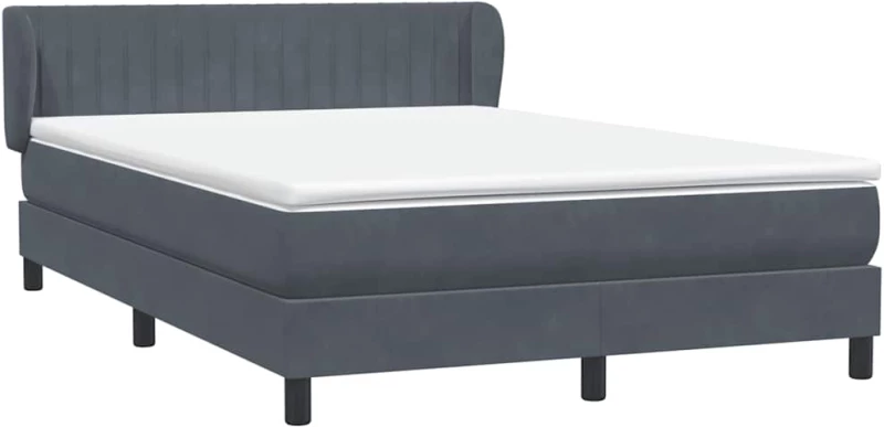 vidaXL Κρεβάτι Boxspring με Στρώμα Σκούρο Γκρι 160x210 εκ. Βελούδινο