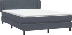 vidaXL Κρεβάτι Boxspring με Στρώμα Σκούρο Γκρι 160x210 εκ. Βελούδινο