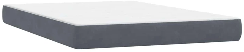 vidaXL Κρεβάτι Boxspring με Στρώμα Σκούρο Γκρι 160x210 εκ. Βελούδινο