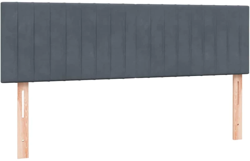 vidaXL Κρεβάτι Boxspring με Στρώμα Σκούρο Γκρι 160x210 εκ. Βελούδινο