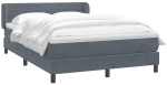 vidaXL Κρεβάτι Boxspring με Στρώμα Σκούρο Γκρι 140x210 εκ. Βελούδινο