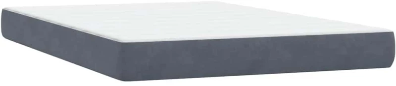 vidaXL Κρεβάτι Boxspring με Στρώμα Σκούρο Γκρι 140x210 εκ. Βελούδινο