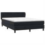 vidaXL Κρεβάτι Boxspring με Στρώμα Μαύρο 160x210 εκ. Βελούδινο