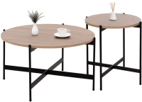 ΣΕΤ 2ΤΜΧ ΤΡΑΠΕΖΙΑ ΣΑΛΟΝΙΟΥ RONDA HM21089.02 MDF ΣΟΝΑΜΑ Φ80εκ & Φ50εκ