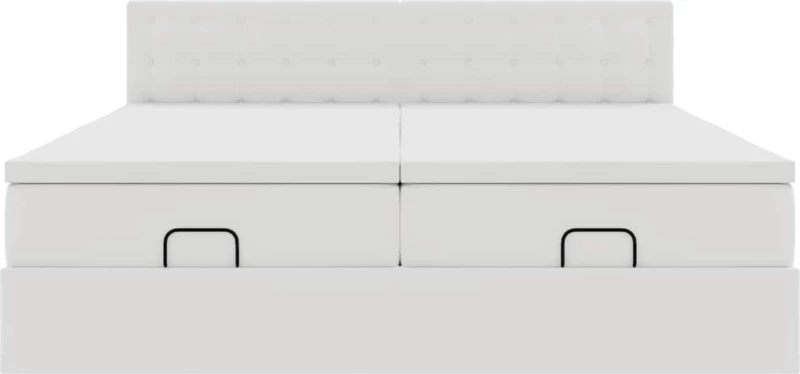 vidaXL Οθωμανικό κρεβάτι με στρώματα Λευκό 160x200cm Faux Leather