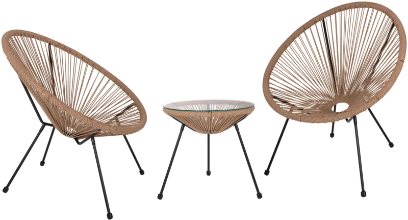 ΣΕΤ ΕΞΩΤΕΡΙΚΟΥ ΧΩΡΟΥ 3ΤΜΧ ACAPULCO HM21100 TWISTED WICKER-ΜΕΤΑΛΛΟ