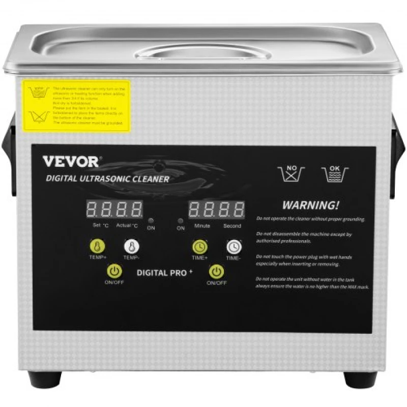 VEVOR 3L Digital Ultrasonic Cleaner Heater Timer Jewelry Eyeglasses Cleaning