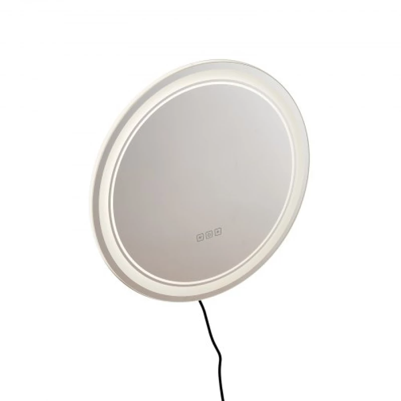VEVOR LED Bathroom Mirror 3 Color Anti-fog Wall Mounted Round Vanity Mirror 60cm