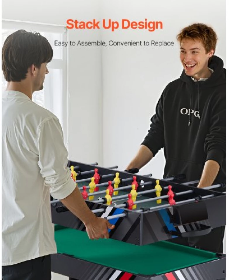 VEVOR 122cm Air Hockey Table 4-in-1 Combo Game Table Foosball Ping Pong Billiard