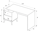 Γραφείο εργασίας Terra Megapap χρώμα florida oak 129x55x75εκ.
