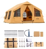 VEVOR Inflatable Tent for Camping 8-12 Person Glamping Tent with Pump Easy Set up