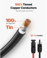 VEVOR 100FT Solar Panel Extension Wire Female & Male Connectors 10AWG Set of 2