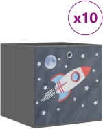 vidaXL Πτυσσόμενα κουτιά αποθήκευσης 10 τ. Γκρι Μη υφασμένο ύφασμα