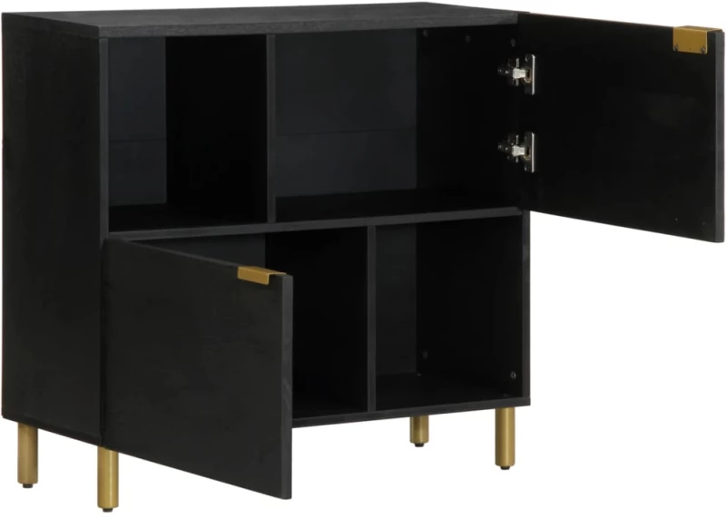 vidaXL Συρταριέρα Μαύρη 80x33x75 εκ. από Επεξεργασμένο Ξύλο